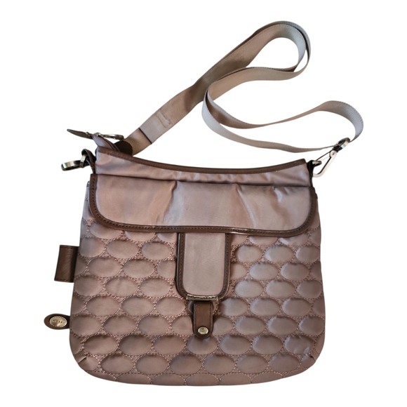Mosey Quilted Taupe Crossbody Bag – Eco-Friendly, Made from Recycled Plastic - Picture 3 of 12